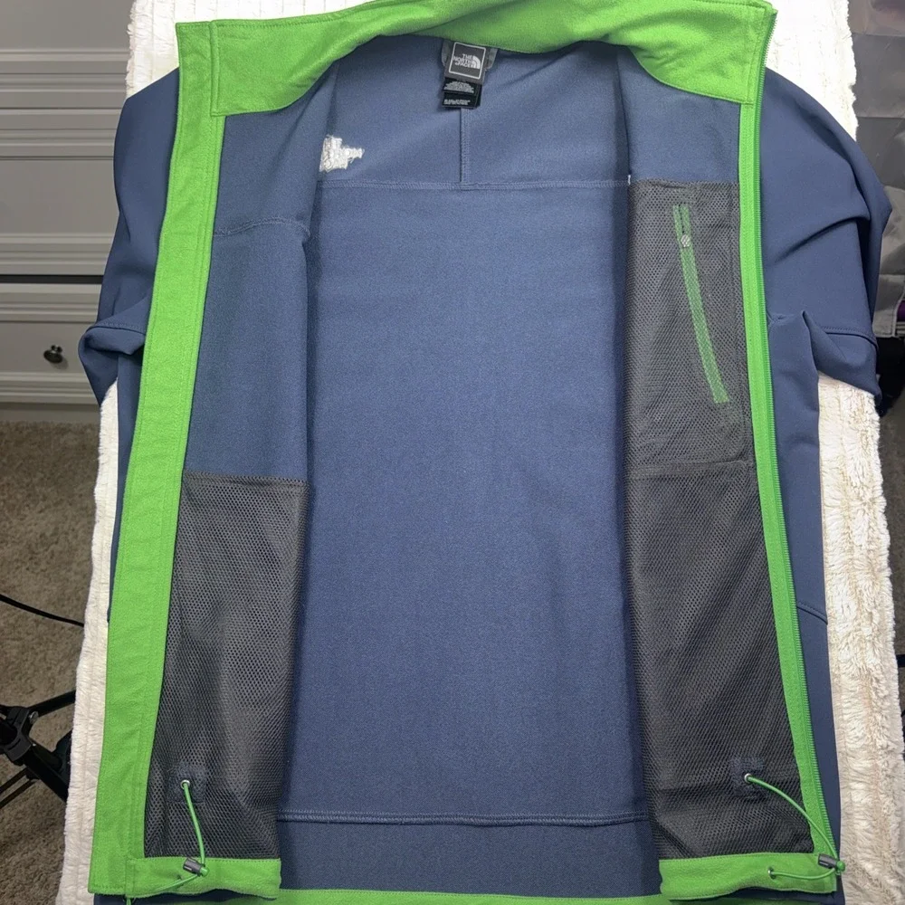 The‎ North Face Jacket Mens Med Blue Apex Pneumatic Softshell Windwall NWOT Mint